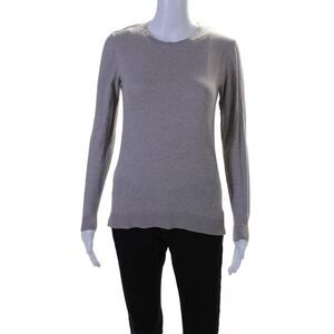 The Line Womens Long Sleeve Crew Neck Sweatshirt Gray Cotton Size Small